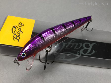 Seite Minnow B Wobbler, Größe: 04, Farbe: Grape Tiger, Bagley Bait.